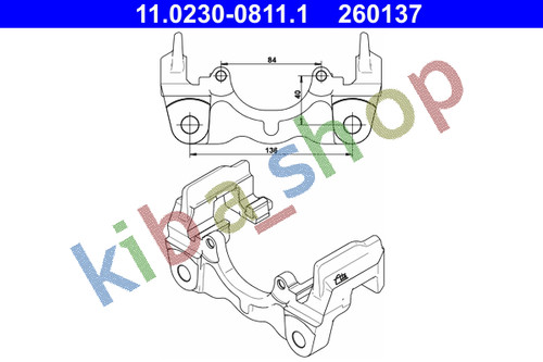 Brake caliper yoke - caliper, rear